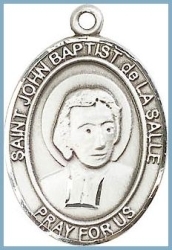 St John Baptist de La Salle Medal - Sterling Silver - Medium
