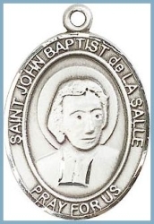 St John Baptist de La Salle Medal - Sterling Silver - Medium