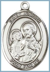 St Joseph Medal - Sterling Silver - Medium