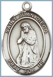 St Juan Diego Medal - Sterling Silver - Medium