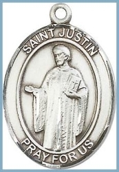 St Justin Medal - Sterling Silver - Medium