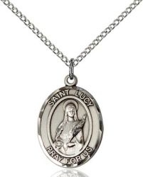 St Lucy Medal - Sterling Silver - Medium