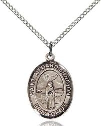 St Medard of Noyon Medal - Sterling Silver - Medium