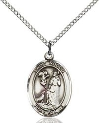 St Rocco Medal - Sterling Silver - Medium