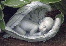 Sleeping Baby in Angel Wings Statue