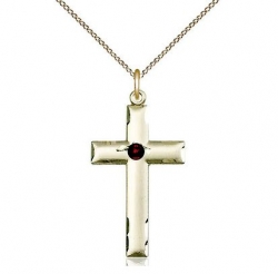 Birthstone Cross Pendant - 14K Gold Filled