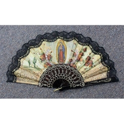 Spanish Fan - Lady of Guadalupe - Black