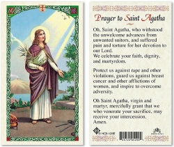 St Agatha Holy Card