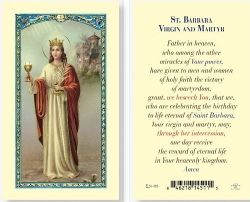 St Barbara Holy Card