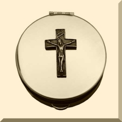 Communion Pyx with Crucifix Design - Small
