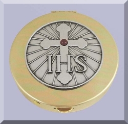 Communion Pyx with Cross Design - Small