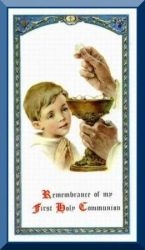 First Communion Holy Card for Boy