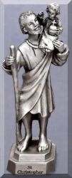 St Christopher Pewter Statue