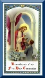 First Communion Holy Card for Boy