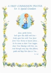 First Communion Card for Grandson