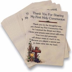 First Communion Thank You Prayer Cards
