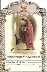 First Communion Certificate for Boys