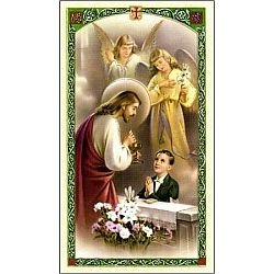 Spanish First Communion Holy Card for Boy