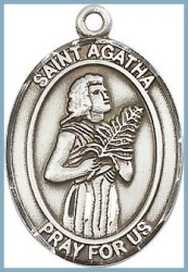 St Agatha Medal - Sterling Silver - Medium