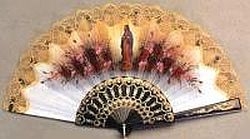 Spanish Fan - Lady of Guadalupe - Ivory