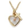 Mustard Seed Heart Pendant with Gold Cross