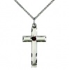 Birthstone Cross Pendant - Sterling Silver